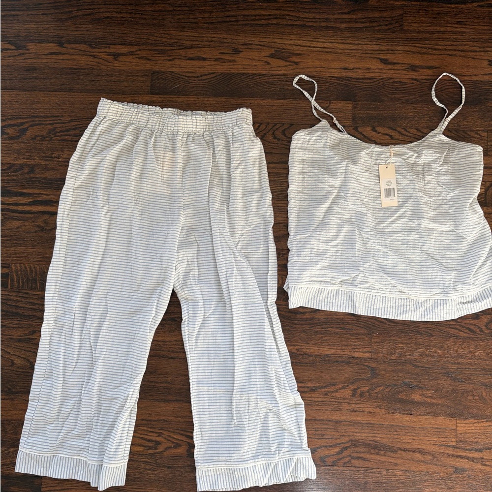 Eberjey NWT Nautico Blue Striped Pajama Set